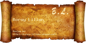 Borsy Lilian névjegykártya